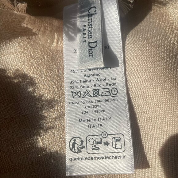 BRAND NEW Dior luxury scarf: beige/cream/gold - Picture 12 of 14